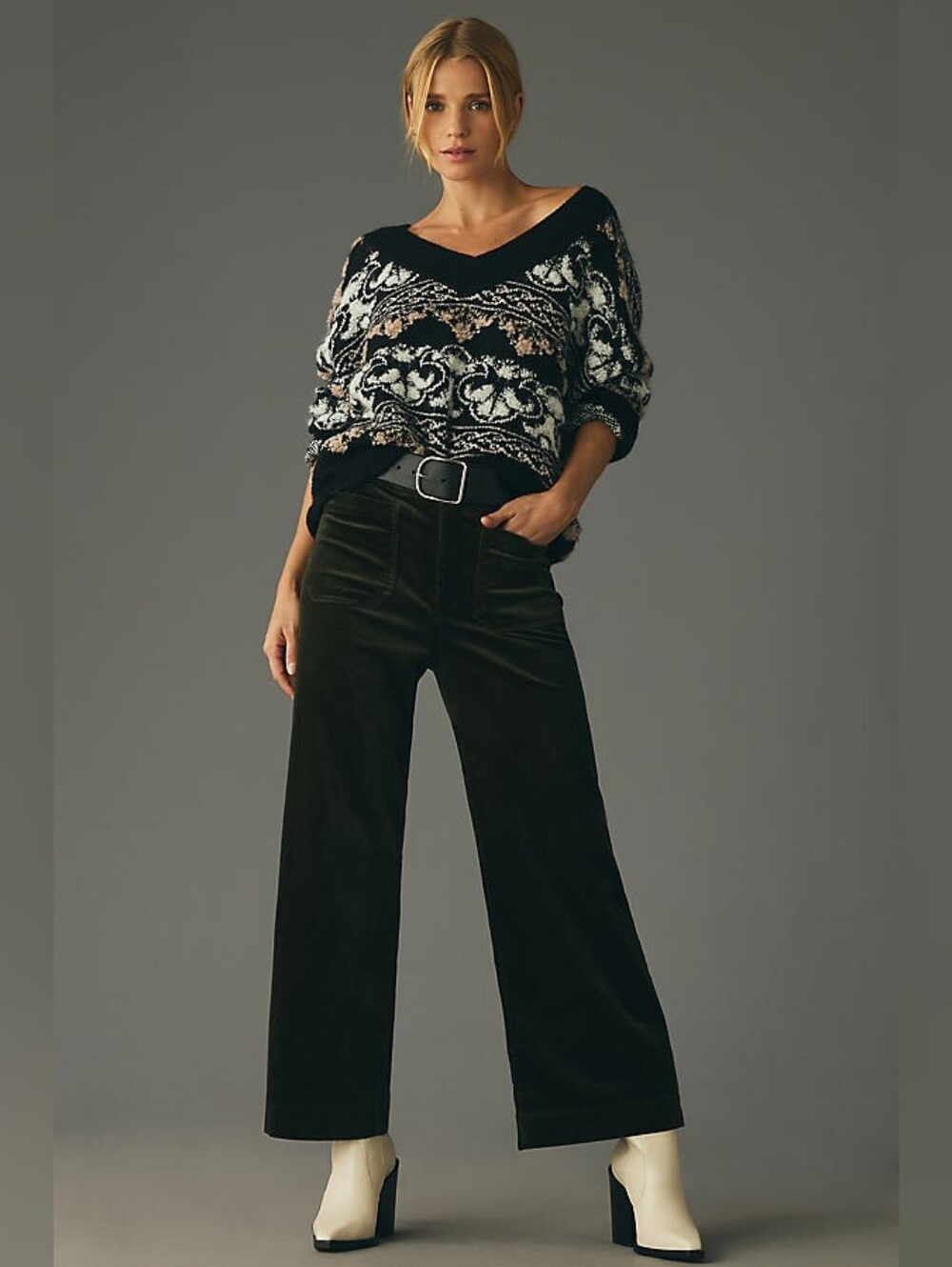 Maeve Colette Corduroy Crop Wide-Leg Pants 27 Retro